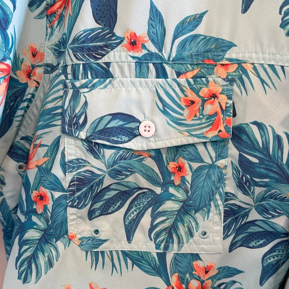 NWT IZOD Saltwater Tropical Floral Shirt Size LT - Picture 6 of 14